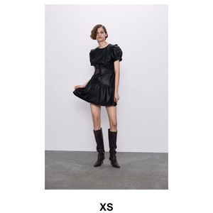 Faux leather dress